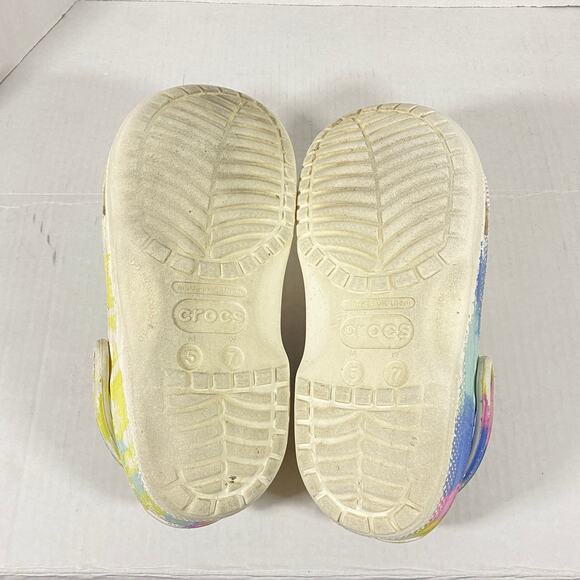 Crocs TieDye Pastel Colors Lightweight Comfort Clog Classic Croc Sz M 5 W 7 - Picture 10 of 12